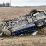 20.02.2023. Jurkowice. Wypadek na drodze krajowej nr 74 Kielce – Opatów / źródło: policja