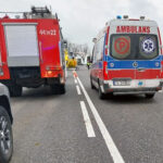 20.02.2023. Jurkowice. Wypadek na drodze krajowej nr 74 Kielce – Opatów / źródło: policja