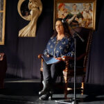 24.02.2023. Kielce. Aktorka Anna Dymna w Zespole Państwowych Szkół Plastycznych im. J. Szermentowskiego / Fot. Piotr Kwaśniewski – Radio Kielce