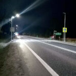 Gmina Morawica. Droga krajowa nr 73. Pierwsze doświetlone przejście dla pieszych. W sumie w województwie świętokrzyskim takich przejść ma być prawie 700 / źródło: GDDKiA