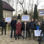 15.02.2023. Odonów w gminie Kazimierza Wielka. Protest mieszkańców. / Fot. Arkadiusz Miller - Radio Kielce