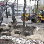 01.02.2023. Kielce. Przesadzanie drzew przy skrzyżowaniu ul. Karczówkowskiej i Jagiellońskiej / Fot. Jarosław Kubalski - Radio Kielce