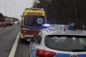 03.02.2023. Barcza. Wypadek na trasie S7 / Fot. Jarosław Kubalski – Radio Kielce