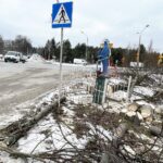 10.02.2023. Chęciny. Przygotowania wprowadzenia nowej organizacji ruchu / Fot. Jarosław Kubalski - Radio Kielce