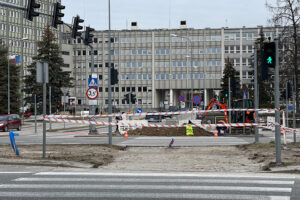 20.02.2023. Kielce. Budowa Inteligentnego Systemu Transportowego / Fot. Wiktor Taszłow - Radio Kielce