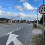 21.02.2023. Kielce. Ulica Krakowska. Miejsce, w którym ma zostać zainstalowany fotoradar / Fot. Wiktor Taszłow – Radio Kielce