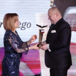 27.02.2023. Kielce. Orły Tygodnika "Wprost". Na zdjęciu (od lewej): Anna Krupka - wiceminister sportu i turystyki, Grzegorz Nowaczek -prezes Polskiego Związku Bokserskiego / Fot. Wiktor Taszłow – Radio Kielce