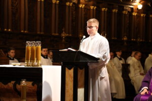 22.02.2023. Sandomierz. Msza w katerze pod przewodnictwem biskupa Krzysztofa Nitkiewicza. / Fot. ks. Grzegorz Słodkowski - Rzecznik Diecezji Sandomierskiej