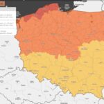 Stopień 1 – kolor żółty. Prognozuje się wystąpienie silnego wiatru o średniej prędkości do 40 km/h, w porywach do 75 km/h, z południowego zachodu i zachodu. / Źródło: IMGW-PIB
