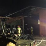 06.03.2023. Dębno. Pożar budynku gospodarczego / źródło: KM PSP Kielce