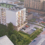 Budowa budynku mieszkalnego wielorodzinnego z usługami i garażem podziemnym. Wizualizacja / źródło: Studio Architektury Paweł Dziwiński