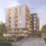 Budowa budynku mieszkalnego wielorodzinnego z usługami i garażem podziemnym. Wizualizacja / źródło: Studio Architektury Paweł Dziwiński