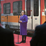 29.03.2023. Skarżysko-Kamienna. Otwarcie Centrum Utrzymania Taboru spółki Polregio. Na zdjęciu: Agata Wojtyszek - pełnomocnik ostrowieckich struktur PiS / źródło: PAP / Polregio