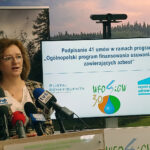 17.03.2023. Kielce. Świętokrzyskie samorządy otrzymały pieniądze na usuwanie azbestu. Na zdjęciu: Agata Wojtyszek - pełnomocnik okręgu ostrowieckiego Prawa i Sprawiedliwości / Fot. Marcin Marszałek – Radio Kielce