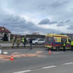 13.03.2023. Kielce. Dachowanie na ul. Krakowskiej / Fot. Dionizy Krawczyński - Radio Kielce