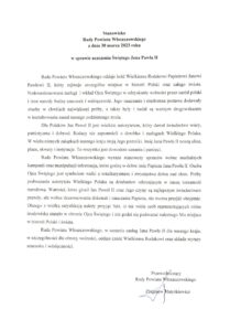 Oświadczenie rady powiatu włoszczowskiego