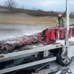 15.03.2023. Wrzosy. Pożar samochodu dostawczego / Fot. KM PSP Kielce