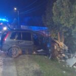 Pijana wjechała w ogrodzenie - Radio Kielce 23.03.2023. Bieliny, Pijana kobieta wjechała w ogrodzenie / źródło: PSP Kielce