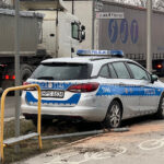 23.03.2023. Kielce. Zderzenie radiowozów na skrzyżowaniu alei Popiełuszki z ulica Wapiennikową. / Fot. Wiktor Taszłow - Radio Kielce