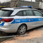 23.03.2023. Kielce. Zderzenie radiowozów na skrzyżowaniu alei Popiełuszki z ulica Wapiennikową. / Fot. Wiktor Taszłow - Radio Kielce