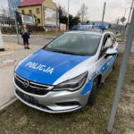 23.03.2023. Kielce. Zderzenie radiowozów na skrzyżowaniu alei Popiełuszki z ulica Wapiennikową. / Fot. Wiktor Taszłow - Radio Kielce