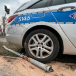 23.03.2023. Kielce. Zderzenie radiowozów na skrzyżowaniu alei Popiełuszki z ulica Wapiennikową. / Fot. Wiktor Taszłow - Radio Kielce