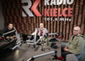 27.03.2023. Radio Kielce. Punkty Widzenia. Na zdjęciu (od lewej): Maciej Urban - CK Sport, Rafał Szymczyk - Radio Kielce, Damian Wysocki - Radio eM Kielce / Fot. Wiktor Taszłow - Radio Kielce