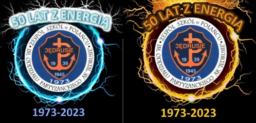 Zwycięskie logo szkoły autorstwa. Autorzy: Aleksandra Juszczyk z klasy IVaL i Paweł Bednarski z klasy IVadT