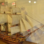 21.04.2023. Gowarczów. Model żaglowca HMS Victory wykonany przez Waldemara Hajrycha. / Fot. Magdalena Galas-Klusek - Radio Kielce