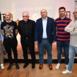 Nagrania do programu „50 lat jak jeden dzień”. Na zdjęciu (od lewej): Damian Wysocki - Radio eM Kielce, Cezary Ryszkowski, Włodzimierz Gąsior, Artur Jagodziński, Jacek Kubicki, Rafał Szymczyk - Radio Kielce, / Fot. organizatorzy