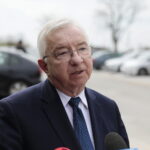 29.04.2023. Piekoszów. Wizyta Jarosława Kaczyńskiego. Na zdjęciu: Krzysztof Lipiec - pełnomocnik kieleckich struktur PiS / Fot. Wiktor Taszłow - Radio Kielce