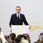 27.04.2023. Radom. Otwarcie lotniska Warszawa-Radom. Na zdjęciu: Marcin Horała - sekretarz stanu w Ministerstwie Funduszy i Polityki Regionalnej, pełnomocnik rządu ds. CPK / Fot. Wiktor Taszłow – Radio Kielce
