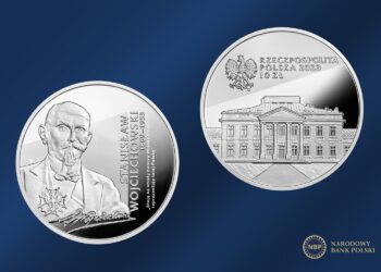 Srebrna moneta o nominale 10 zł z wizerunkiem Stanisława Wojciechowskiego / źródło: nbp.pl