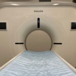 10.05.2023. Morawica. Świętokrzyskie Centrum Psychiatrii. Tomograf komputerowy / Fot. Piotr Kiełbowski