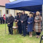 06.05.2023. Cisów w gminie Daleszyce. Jubileusz OSP. Na zdjęciu (od prawej): Renata Janik - wicemarszałek województwa świętokrzyskiego, Anna Krupka - wiceminister sportu i turystyki, Dariusz Meresiński - burmistrz Daleszyc, Andrzej Pruś - przewodniczący sejmiku województwa świętokrzyskiego. / Fot. Monika Miller - Radio Kielce