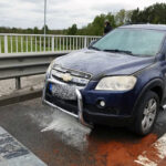 Pożar samochodu na trasie krajowej