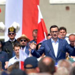 24.06.2023. Bogatynia. Wiec Zjednoczonej Prawicy. Przemawia premier Mateusz Morawiecki. / Fot. Sebastian Borowski - PAP