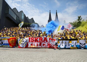 18.06.2023. Niemcy. Kolonia. Przemarsz kibiców Barlinka Industrii Kielce / Fot. Wiktor Taszłow - Radio Kielce