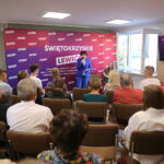 05.06.2023. Kielce. Spotkanie Nowej Lewicy w ramach akcji „Masz prawo!”. Na zdjęciu (przemawia): Anna Maria Żukowska - poseł/ Fot. Wiktor Taszłow - Radio Kielce