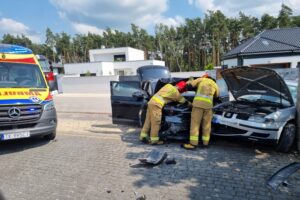 15.06.2023. Potok Wielki. Wypadek / źródło: KPP SP w Jędrzejowie