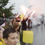 14.06.2023. Kielce. Pożegnanie piłkarzy ręcznych Barlinka Industrii, którzy wyruszyli w drogę na Final Four Ligi Mistrzów do Kolonii / Fot. Jarosław Kubalski - Radio Kielce