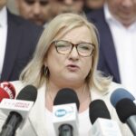 17.06.2023. Kielce. Briefing prasowy Zarządu Krajowego Suwerennej Polski. Na zdjęciu: europoseł Beata Kempa / Fot. Jarosław Kubalski - Radio Kielce
