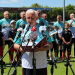 03.06.2023. Busko-Zdrój. Otwarcie kompleksu sportowego po przebudowie. Na zdjęciu: Waldemar Sikora - burmistrz miasta gminy Busko-Zdrój / Fot. Marta Gajda-Kruk - Radio Kielce