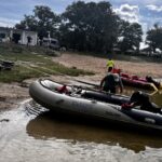 31.07.2023. Starachowice. Poszukiwania wagonika w zalewie Piachy / Fot. Patryk Wójcik - Radio Kielce