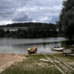 31.07.2023. Starachowice. Poszukiwania wagonika w zalewie Piachy / Fot. Patryk Wójcik - Radio Kielce