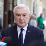 04.07.2023. Kielce. 77. rocznica pogromu kieleckiego. Na zdjęciu: Andrzej Bętkowski - marszałek województwa świętokrzyskiego / Fot. Wiktor Taszłow - Radio Kielce