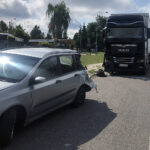 27.07.2023. Kielce. Zderzenie ciężarówki i auta osobowego na ulicy Ściegiennego / Fot. Aneta Cielibała-Gil – Radio Kielce