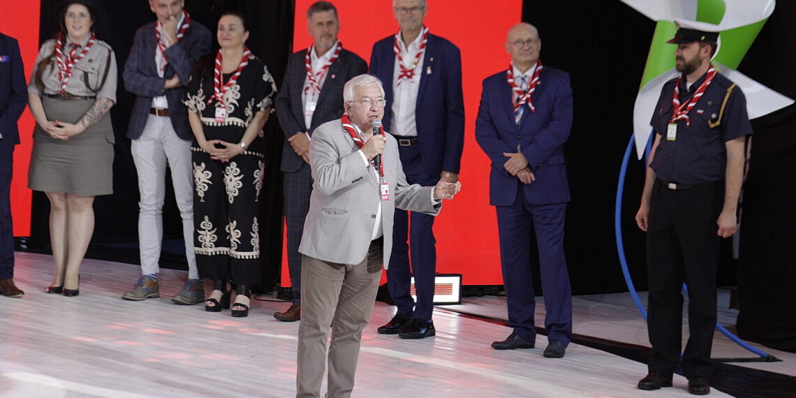 15.07.2023 Kielce. Kadzielnia. Festiwal Harcerski. Na zdjęciu (w środku): Krzysztof Lipiec - pełnomocnik kieleckich struktur PiS / Fot. Jarosław Kubalski - Radio Kielce