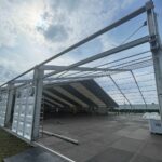 17.08.2023. Kielce. Targi Kielce. Budowa dodatkowej, tymczasowej hali / Fot. Jarosław Kubalski – Radio Kielce