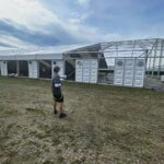 17.08.2023. Kielce. Targi Kielce. Budowa dodatkowej, tymczasowej hali / Fot. Jarosław Kubalski – Radio Kielce